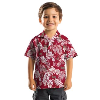Arizona Diamondbacks Hawaiian Aloha Shirt, Tropical Leaf Red White Summer Vacation Outfit