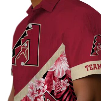 Arizona Diamondbacks Hawaiian Button Up Shirt - Tropical Chevron Floral MLB Summer Apparel