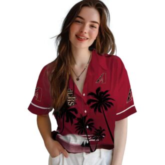 Arizona Diamondbacks Hawaiian Summer Shirt - Sunset Beach Red Black MLB Aloha Shirt for Men
