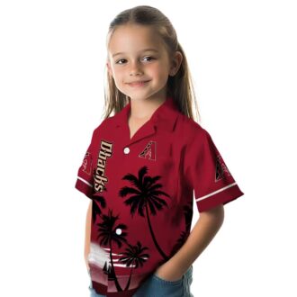 Arizona Diamondbacks Hawaiian Summer Shirt - Sunset Beach Red Black MLB Aloha Shirt for Men