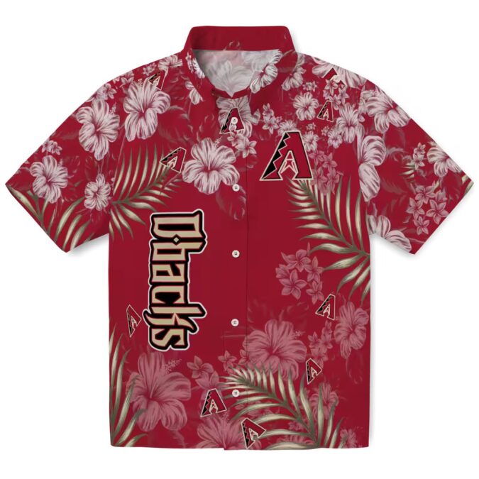 Arizona Diamondbacks Hibiscus Print Red Hawaiian Shirt - MLB Team Tropical Vacation Wear