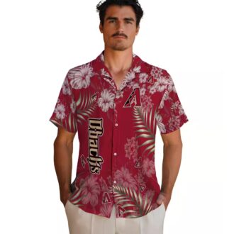 Arizona Diamondbacks Hibiscus Print Red Hawaiian Shirt - MLB Team Tropical Vacation Wear