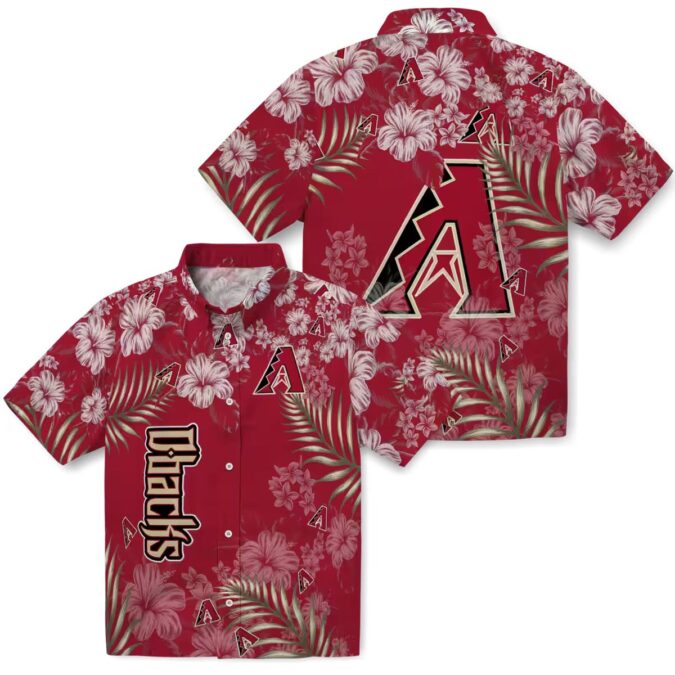 Arizona Diamondbacks Hibiscus Print Red Hawaiian Shirt - MLB Team Tropical Vacation Wear