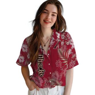 Arizona Diamondbacks Hibiscus Print Red Hawaiian Shirt - MLB Team Tropical Vacation Wear