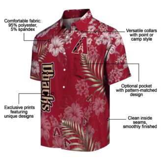 Arizona Diamondbacks Hibiscus Print Red Hawaiian Shirt - MLB Team Tropical Vacation Wear