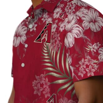 Arizona Diamondbacks Hibiscus Print Red Hawaiian Shirt - MLB Team Tropical Vacation Wear