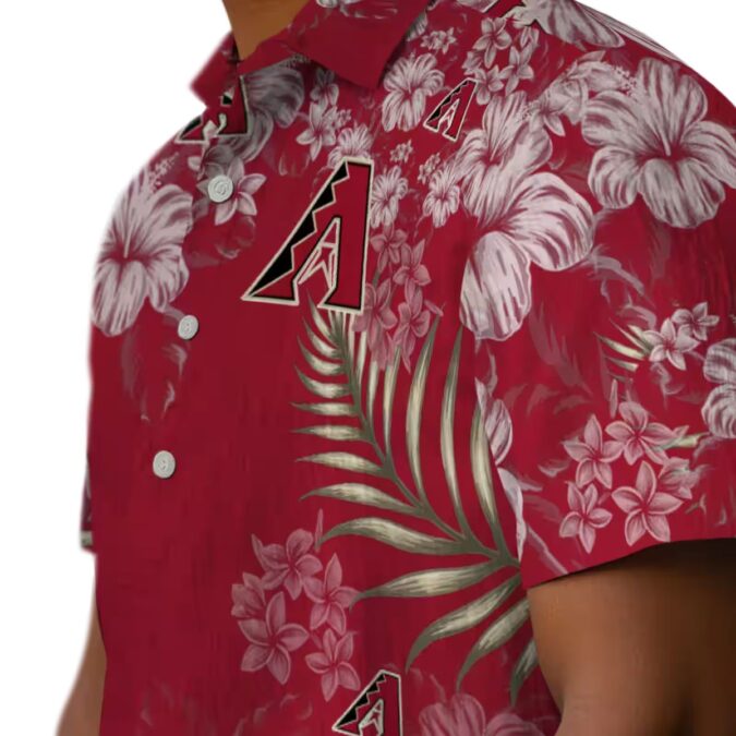 Arizona Diamondbacks Hibiscus Print Red Hawaiian Shirt - MLB Team Tropical Vacation Wear