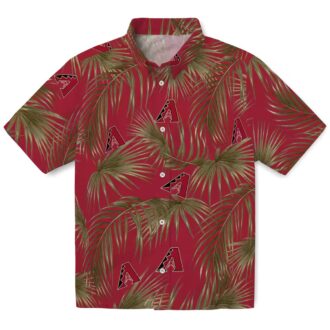 Arizona Diamondbacks Leafy Palms Hawaiian Shirt - MLB Red Tropical Summer Beachwear