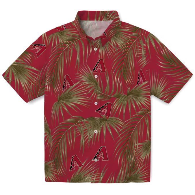 Arizona Diamondbacks Leafy Palms Hawaiian Shirt - MLB Red Tropical Summer Beachwear