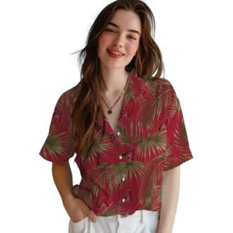 Arizona Diamondbacks Leafy Palms Hawaiian Shirt - MLB Red Tropical Summer Beachwear