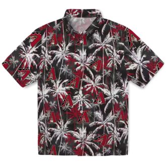 Arizona Diamondbacks Palm Pattern Shirt - Red Black MLB Hawaiian Shirt for Summer Vacation