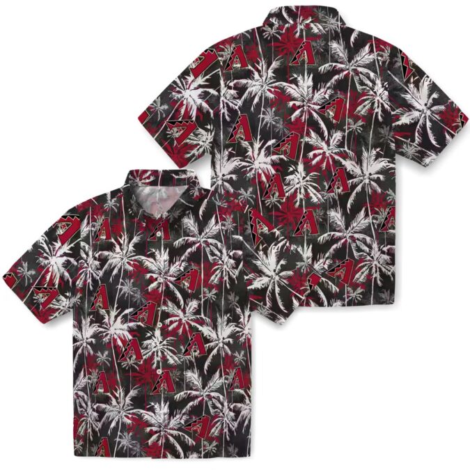 Arizona Diamondbacks Palm Pattern Shirt - Red Black MLB Hawaiian Shirt for Summer Vacation