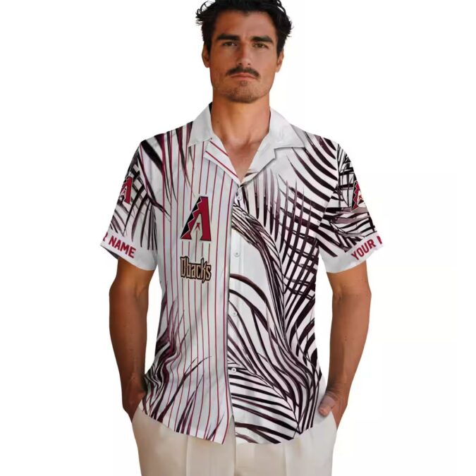 Arizona Diamondbacks Palm Stripes Aloha Shirt - Red, Black, White MLB Tropical Summer Gear