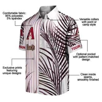Arizona Diamondbacks Palm Stripes Aloha Shirt - Red, Black, White MLB Tropical Summer Gear