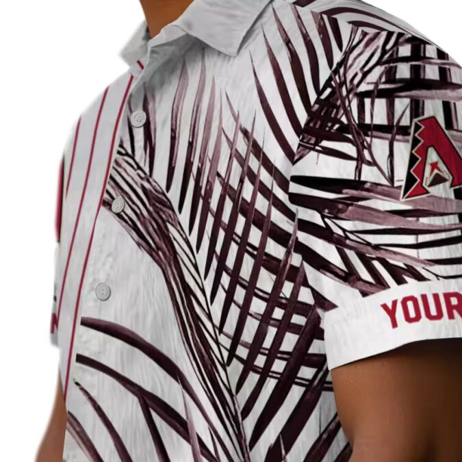 Arizona Diamondbacks Palm Stripes Aloha Shirt - Red, Black, White MLB Tropical Summer Gear