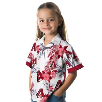 Arizona Diamondbacks Patriotic Red White Hawaiian Shirt - Tropical Hibiscus Design for MLB Fans