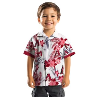 Arizona Diamondbacks Patriotic Red White Hawaiian Shirt - Tropical Hibiscus Design for MLB Fans