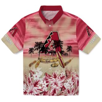 Arizona Diamondbacks Personalized Tropical Hawaiian Shirt, Canoe Red Summer MLB Apparel