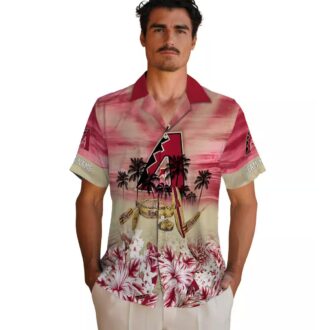 Arizona Diamondbacks Personalized Tropical Hawaiian Shirt, Canoe Red Summer MLB Apparel