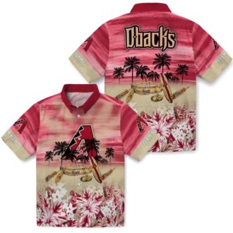 Arizona Diamondbacks Personalized Tropical Hawaiian Shirt, Canoe Red Summer MLB Apparel