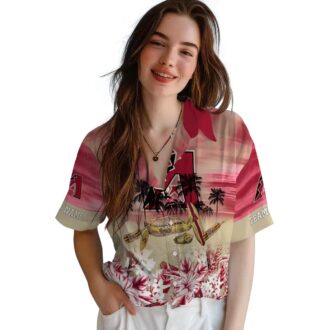 Arizona Diamondbacks Personalized Tropical Hawaiian Shirt, Canoe Red Summer MLB Apparel