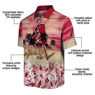 Arizona Diamondbacks Personalized Tropical Hawaiian Shirt, Canoe Red Summer MLB Apparel