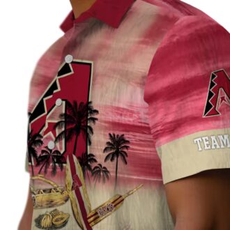 Arizona Diamondbacks Personalized Tropical Hawaiian Shirt, Canoe Red Summer MLB Apparel