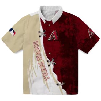 Arizona Diamondbacks Red & White Hawaiian Shirt - Custom MLB Fan Summer Apparel
