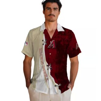 Arizona Diamondbacks Red & White Hawaiian Shirt - Custom MLB Fan Summer Apparel