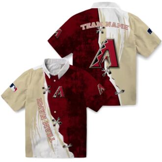 Arizona Diamondbacks Red & White Hawaiian Shirt - Custom MLB Fan Summer Apparel