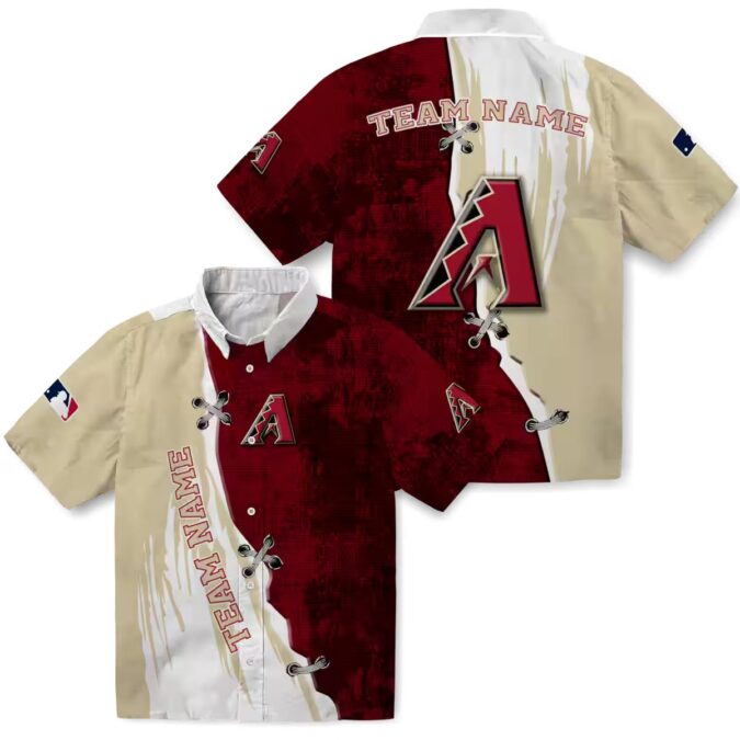 Arizona Diamondbacks Red & White Hawaiian Shirt - Custom MLB Fan Summer Apparel