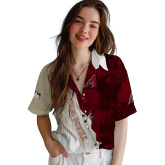 Arizona Diamondbacks Red & White Hawaiian Shirt - Custom MLB Fan Summer Apparel