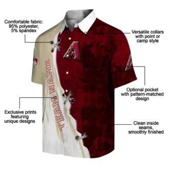 Arizona Diamondbacks Red & White Hawaiian Shirt - Custom MLB Fan Summer Apparel