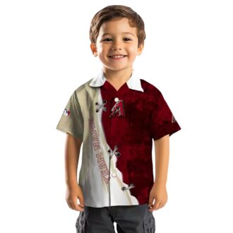 Arizona Diamondbacks Red & White Hawaiian Shirt - Custom MLB Fan Summer Apparel