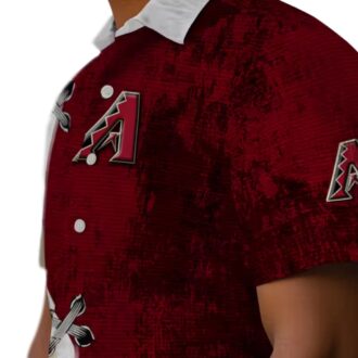 Arizona Diamondbacks Red & White Hawaiian Shirt - Custom MLB Fan Summer Apparel