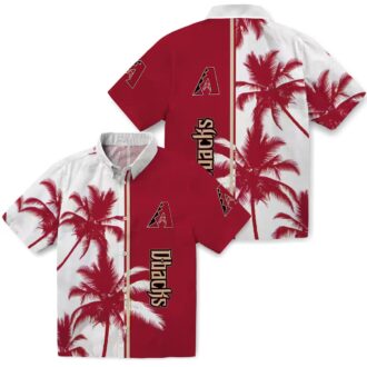 Arizona Diamondbacks Red & White Hawaiian Shirt - Tropical Palm Trees MLB Fan Apparel