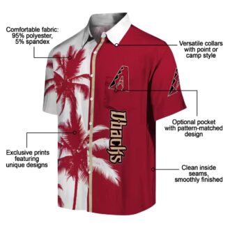 Arizona Diamondbacks Red & White Hawaiian Shirt - Tropical Palm Trees MLB Fan Apparel