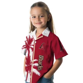 Arizona Diamondbacks Red & White Hawaiian Shirt - Tropical Palm Trees MLB Fan Apparel