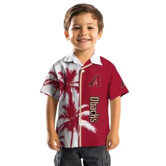 Arizona Diamondbacks Red & White Hawaiian Shirt - Tropical Palm Trees MLB Fan Apparel