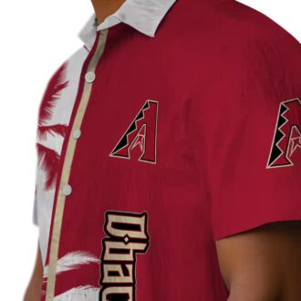 Arizona Diamondbacks Red & White Hawaiian Shirt - Tropical Palm Trees MLB Fan Apparel