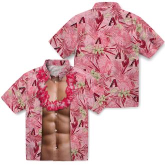 Arizona Diamondbacks Red Hawaiian Aloha Shirt - Stylish MLB Chest Illusion Summer Fan Gear