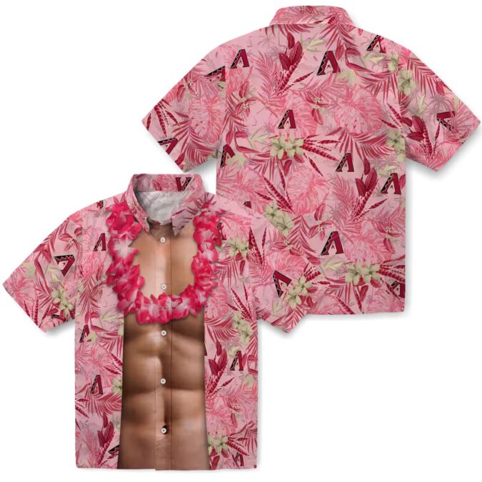 Arizona Diamondbacks Red Hawaiian Aloha Shirt - Stylish MLB Chest Illusion Summer Fan Gear