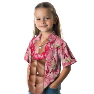 Arizona Diamondbacks Red Hawaiian Aloha Shirt - Stylish MLB Chest Illusion Summer Fan Gear