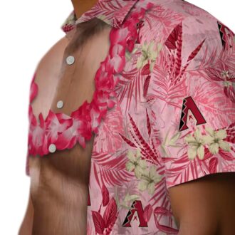 Arizona Diamondbacks Red Hawaiian Aloha Shirt - Stylish MLB Chest Illusion Summer Fan Gear