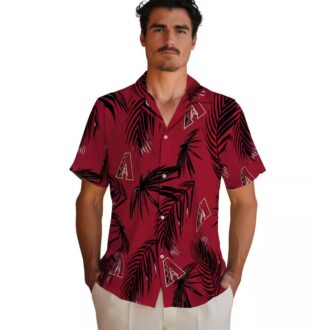 Arizona Diamondbacks Red Hawaiian Shirt - Palm Leaf Design MLB Fan Beach Shirt