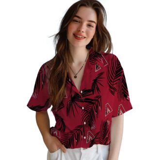 Arizona Diamondbacks Red Hawaiian Shirt - Palm Leaf Design MLB Fan Beach Shirt