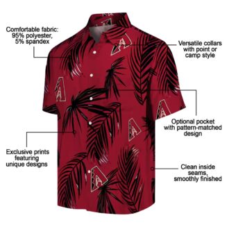 Arizona Diamondbacks Red Hawaiian Shirt - Palm Leaf Design MLB Fan Beach Shirt