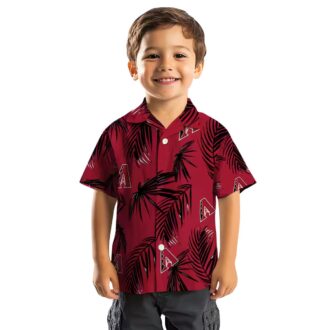 Arizona Diamondbacks Red Hawaiian Shirt - Palm Leaf Design MLB Fan Beach Shirt