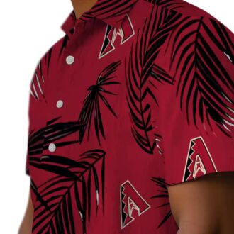 Arizona Diamondbacks Red Hawaiian Shirt - Palm Leaf Design MLB Fan Beach Shirt