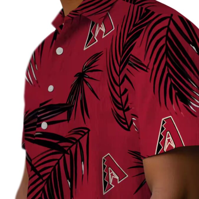 Arizona Diamondbacks Red Hawaiian Shirt - Palm Leaf Design MLB Fan Beach Shirt